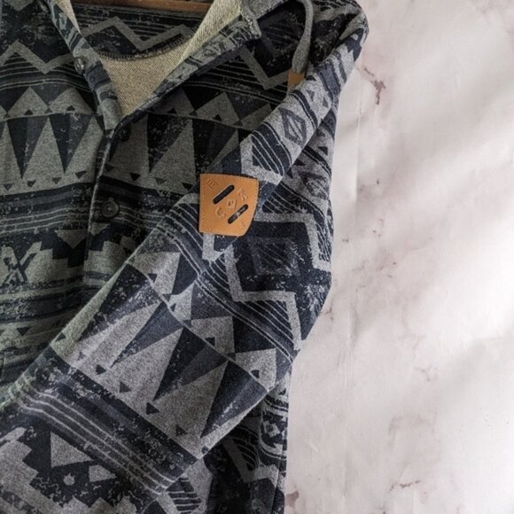 Kavu One Piece Size XXS Gray Sweatshirt Pajama Hoodie Jumpsuit Ernesto Geometric - Picture 11 of 13